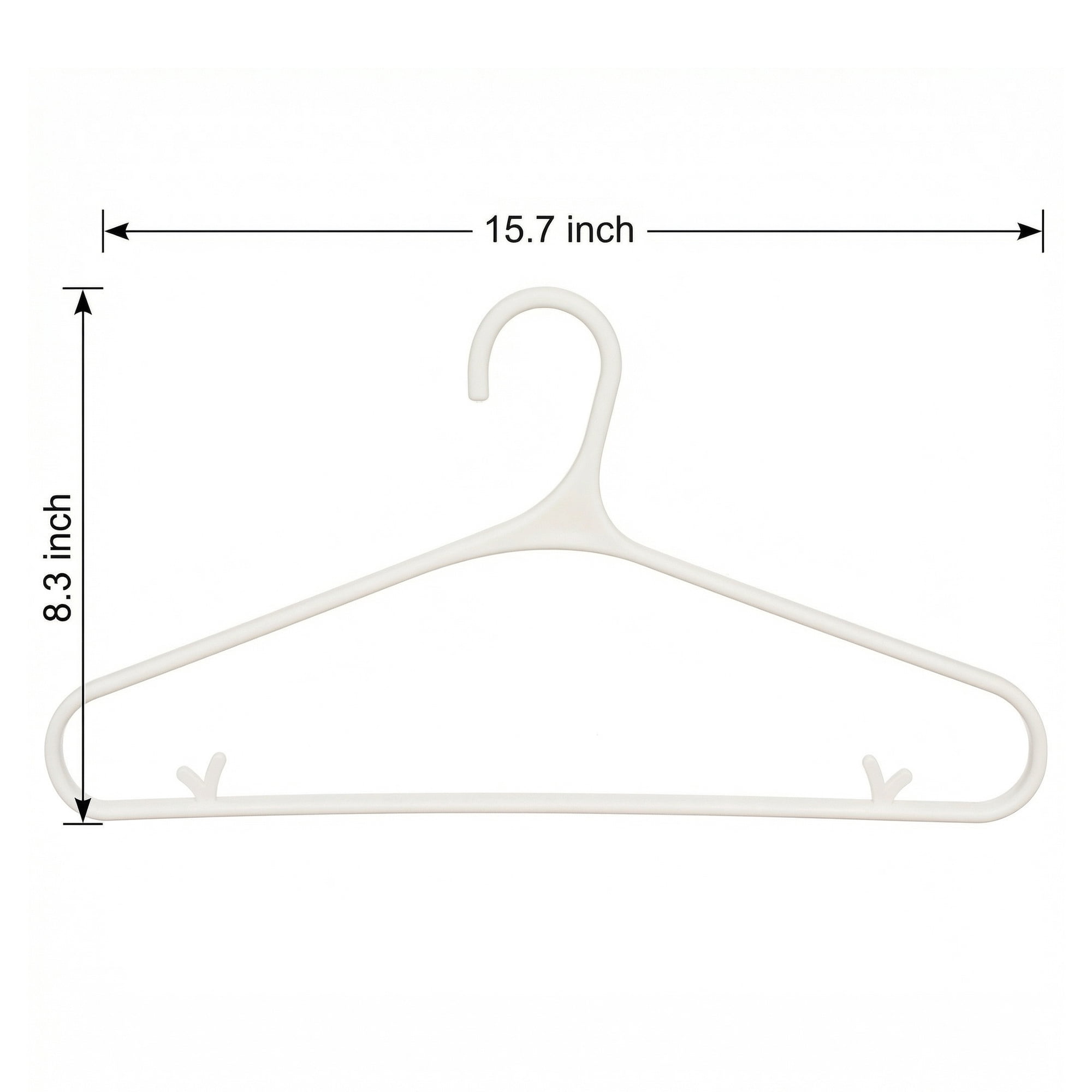Unique Bargains 10Pcs Plastic Nonslip Hangers With Pinch Clips White