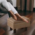 thumbnail image 4 of Tcbosik Cozy Brown Rectangular Storage Ottoman - Versatile Footrest, Seat, and Step Stool with Soft Linen Fabric - Fits Perfectly Under Desks and Tables, 4 of 7