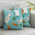 thumbnail image 3 of Nawypu Easter Throw Pillow Covers Cartoon Easter Bunny Eggs Decorative Pillowcase Pillow Cushion Case for Living Room Sofa Couch White Blue Pink, 3 of 5