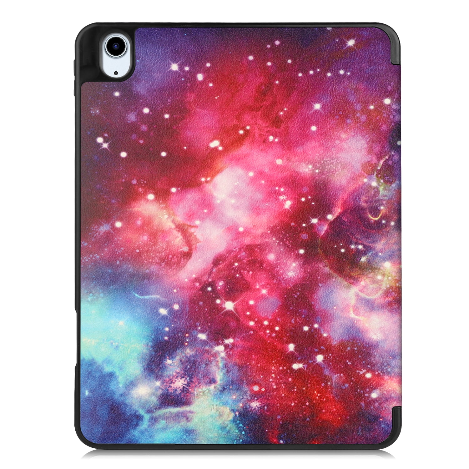 SaniMore for Apple iPad Air 11 (2024) Case, Auto Sleep/Wake, PU Leather Case with Tri-Fold Kickstand & Pencil Holder Shockproof Protective Cover for Women Men, Galaxy