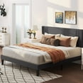 thumbnail image 2 of Lofka Full Size Bed Frame with Upholstered Headboard, Metal Bed Frame Hold 850 lbs, Dark Gray, 2 of 8