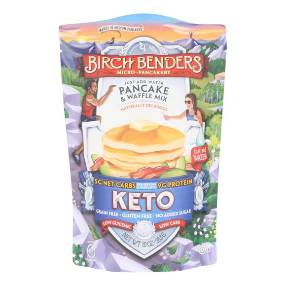 Birch Benders , Mélange pour Crêpes et Gaufres, Céto, 10 oz (283 g)
