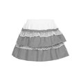 thumbnail image 4 of TSSOE Women's Lace Tiered Ruffle Mini Skirt A Line Flared Elegant Short Cake Skirts Party Clubwear White XL/4, 4 of 7