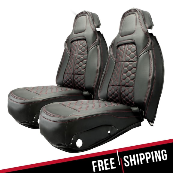 Full Front Seat Cover Black For Chevy Corvette C7 2014-2019 2015 2016 2017 2018