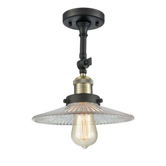 Innovations 1-LT Halophane 10" Semi-Flush Mount - Black Brushed Brass - 201F-BBB-G2