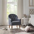 thumbnail image 2 of Jamiyah Accent Chair Dark Gray Linen Upholstered Curved Back, 2 of 7