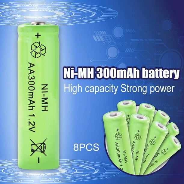 8x NiMH AA Rechargeable Battery 1.2V 300mAh High Power for Solar Light