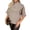 Khaki, variant on Women's Elegant Mock Neck Sequin Top, Short Batwing Sleeve Sparkly Blouse, Loose Fit Party Pullover