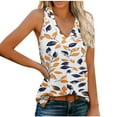 thumbnail image 6 of JTZGDY Boho Tank Tops for Women Cute Floral Printed Summer Sleeveless V Neck Camisole Vest Loose Fit Casual Side Slit Tunic Blouse Fashion Outfit Clothes Orange#03 M, 6 of 8