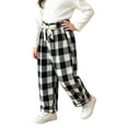 thumbnail image 2 of CONROSES Kids Boys Casual Pants Wide Leg Pant for Child Plaid Elastic Waist Drawstring Cozy Jogger Trousers with Pockets, 2 of 5
