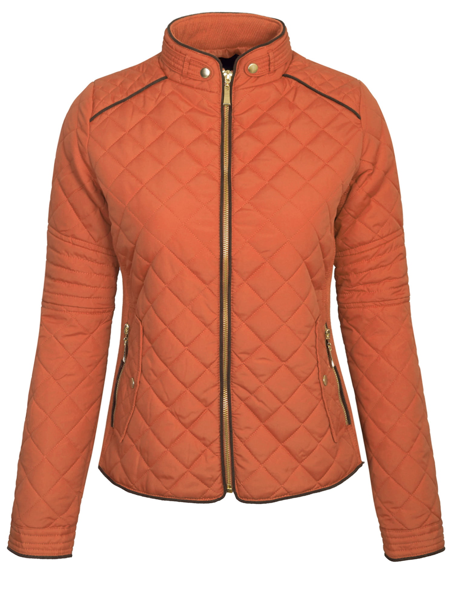 KOGMO Womens Quilted Jacket Fully Lined Lightweight Zip Up Jacket S-3X ...