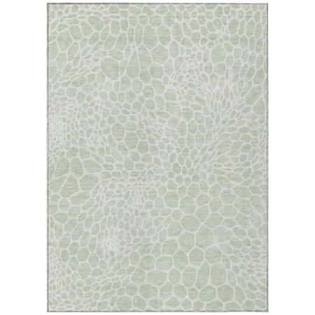 HomeRoots 595094 8 x 10 ft. Mint Green & Ivory Geometric Washable Indoor & Outdoor Rectangle Area Rug