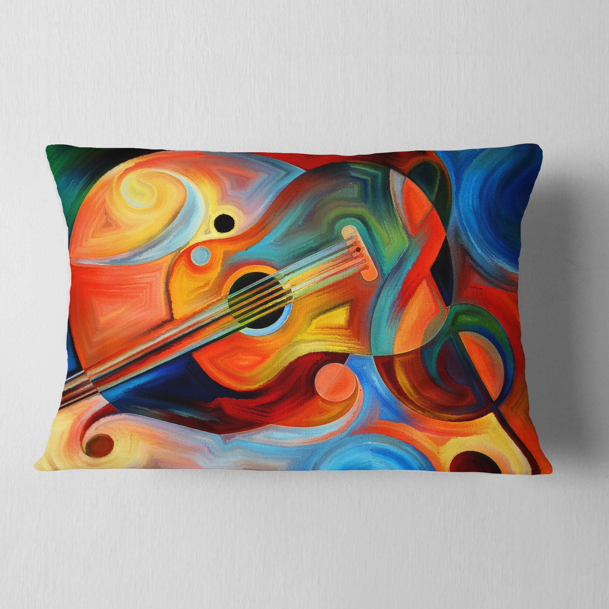 Designart Music and Rhythm - Abstract Throw Pillow - 12x20