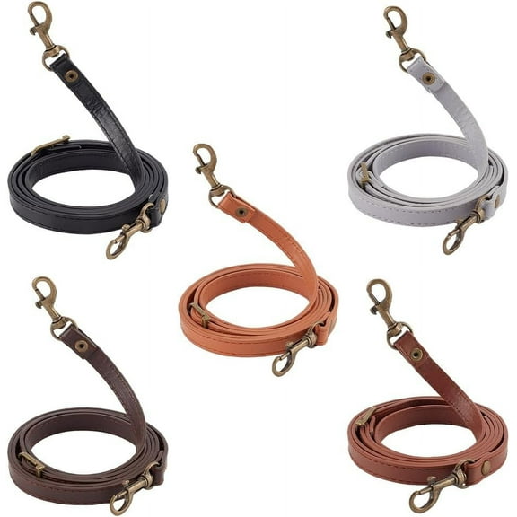 5 Colors 50 Inch Leather Purse Strap Adjustable Leather Strap with Hooks PU Leather Crossbody Straps Replacement
