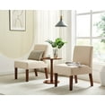 thumbnail image 2 of Accent Chair Set of 2 with Wood Table,Corner Side Chair,Decorative Sitting Chair Table Set,Beige, 2 of 12