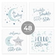 thumbnail image 2 of Starry Delight Baby Shower Napkins / 48 Twinkle Star And Moon Beverage Napkins / 4 3/4" x 4 3/4" Little Star Cocktail Napkins / Gender Neutral Nursery Rhyme Party Supplies, 2 of 5