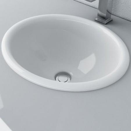 Cantrio Koncepts Vitreous China Oval Drop In Bathroom Sink Cantrio Koncepts Vitreous China Oval Drop In Bathroom Sink