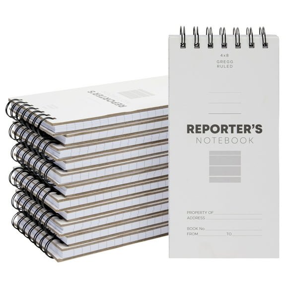 12 Pack Reporters Notebook, Spiral Note Pad for Journalist, Detective (70 Sheets/140 Pages Per Book, 4x8 In)
