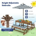 thumbnail image 6 of Gymax Kids Wood Picnic Table and Bench Set w/ Cushions Umbrella for Indoor Outdoor Blue, 6 of 10