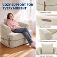 thumbnail image 3 of Memoryfield 3-in-1 Folding Sofa Bed, Memory Foam Sleeper Chair with Washable Cover, Convertible Boneless Floor Futon, Fold-Out Couch with Back Support for Living Room, Bedroom, Beige, 3 of 7