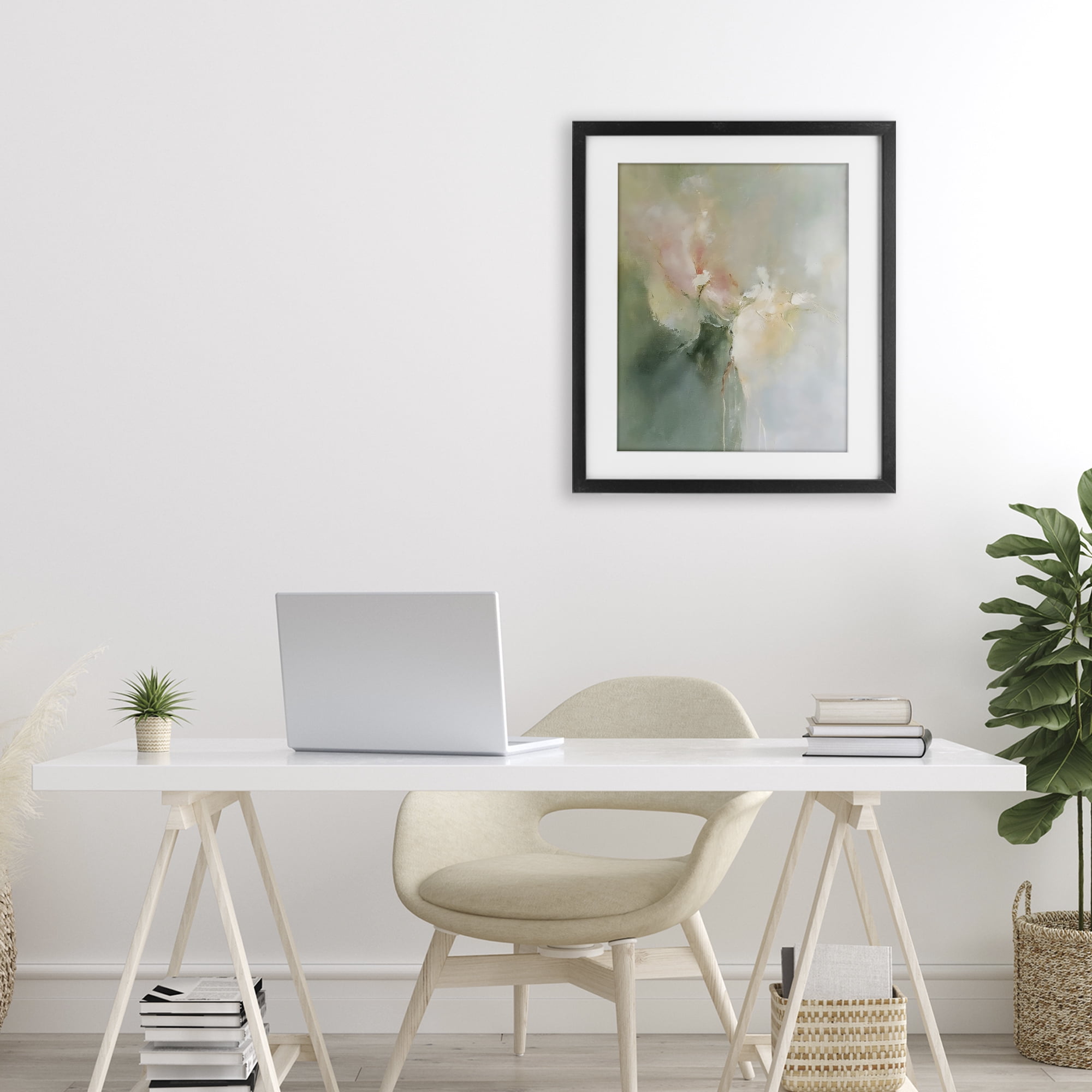 Stupell Industries Ethereal Brushwork Abstraction Black Framed Print Under Glass, design by Riley B