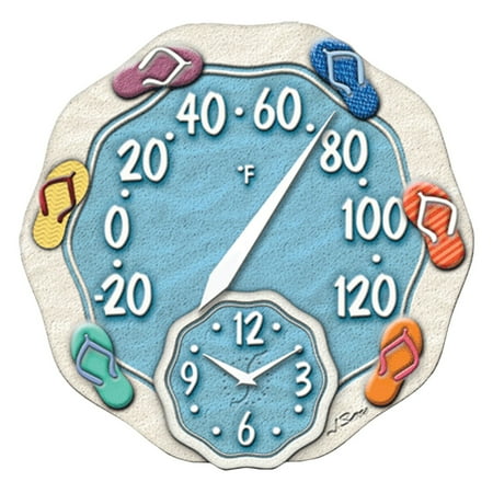 Springfield 12 in. Sandals Thermometer with Clock