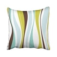 thumbnail image 1 of BOSDECO Housse de Coussin Motif Vague Verte Rétro Rayures Bleues Forme Moderne Couleur 18x18 Pouces, 1 of 2