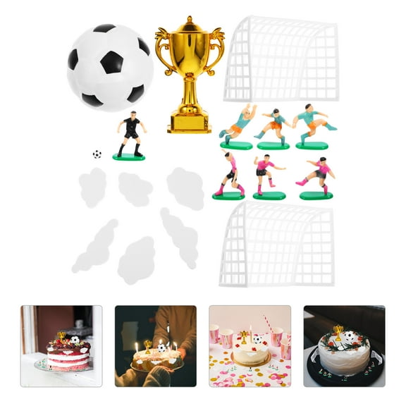LOLIPPYY 1Set Multi Color Soccer Ball Cake Topper for Birthday Party and Sports Theme Cake Decoration