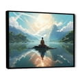 thumbnail image 2 of Designart "Blue Green Meditation Blissful Stillness" Spiritual Floater Framed Canvas Print, 2 of 7