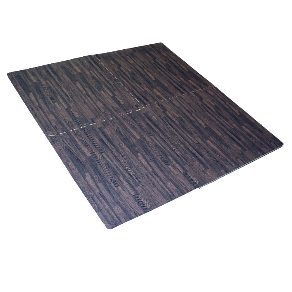 4 Piece Faux Wood Grain Cushioned Floor Mats D64004ASH86