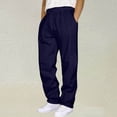 thumbnail image 2 of HBFAGFB Pants for Men Comfortable Simple Sweatpants Loose Straight Trouser with Pockets Navy Size XXL, 2 of 4