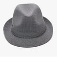 thumbnail image 5 of Holzkary Fedora Hat Wide Brim Summer Beach Sun Cap Panama Hat for Men Women Uni Classic Mid Men 20S Hat with Band Casual Jazz Cap for Men Costume Accessories Grey M, 5 of 6