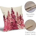 thumbnail image 4 of Christmas Tree Pillow Covers 16x16 Set of 2 Xmas Rustic Nature Themed Hot Pink Forest Decorative Outdoor Pillowcases Winter Gift Holiday Farmhouse Throw Cushion Case Decor for Couch Sofa Bed, 4 of 6
