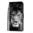 thumbnail image 5 of SaniMore Painted Wallet Case Compatible with Galaxy S23, Stylish PU Leather Shell Magnetic Closure Shockproof Kickstand Case with Wrist Strap for Samsung Galaxy S23, Black Lion, 5 of 9