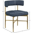 thumbnail image 3 of Meridian Furniture Rivage Navy Linen Textured Fabric Dining Chair (Set of 2), 3 of 8