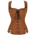 thumbnail image 1 of Grebrafan Corset Pirate Burlesque à Lacets Vêtements pour Femmes Brun TG, 1 of 5