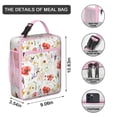 thumbnail image 3 of Floral Insulated Lunch Box Men Reusable Lunch Tote Bag with Front Pocket Cooler Tote Bag Picnic Beach, 3 of 6