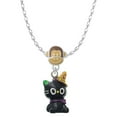 thumbnail image 1 of Delight Jewelry Resin Black Kitty Cat with Witch Hat Mia Monkey Charm Necklace, 1 of 4