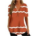 thumbnail image 2 of Fiudx Ropa de Mujer Blusas Estampadas para Mujer, Camiseta con Botones, Camiseta de Manga Corta con Cuello En V, 2 of 5