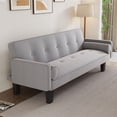 thumbnail image 4 of Leumius 72" Convertible Loveseat Sofa Bed Sleeper Daybed,Modern Upholstered Folding Recliner,Small Futon Sofa for Living Room Apartment Office,LIGHT GREY, 4 of 7