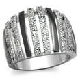 thumbnail image 1 of Rhodium + Ruthenium Brass Ring with AAA Grade CZ in Clear for Women Clear Stone Color Style 3W567 Size 6, 1 of 4