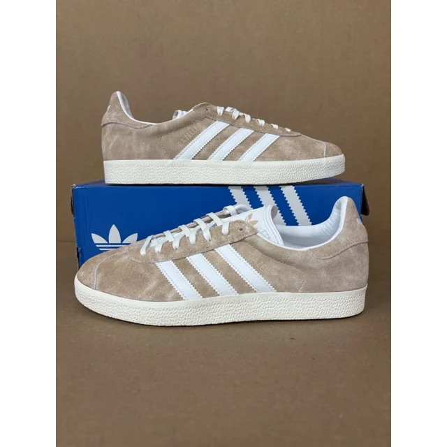 Adi-das Men’s Gazelle Casual Shoes Magic Beige/Footwear White IH9865 Size 8M