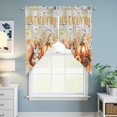 thumbnail image 6 of Fall Squirrel Pumpkins Kitchen Window Curtains, Swag Curtains Valance for Bedroom Living Room Bathroom, Vintage Maple Leaf Thanksgiving Rod Pocket Window Curtain Block Drapes 2 Panels 28"x36", 6 of 9