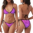thumbnail image 3 of Disketp Purple Glitter para Bañador de Dos Piezas para Mujer, Bikini Sexy Halter String, Conjunto de Bikini en Triángulo, 3 of 6