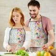 thumbnail image 5 of Pioneer Flower Floral Print Pattern Apron-Garden Aprons for Women with Pockets-Cotton Linen Waterproof Kitchen Cooking Gardening Aprons Adjustable for Kitchen,Cooking,BBQ and Salon 33x27 Inch, 5 of 7