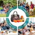 thumbnail image 6 of Flamingoes Flowers Leaves Floral Cooler Bag Lunch Bag Soft Cooler Cooling Tote Insulated Lunch Box for Adult Men Women, 6 of 6