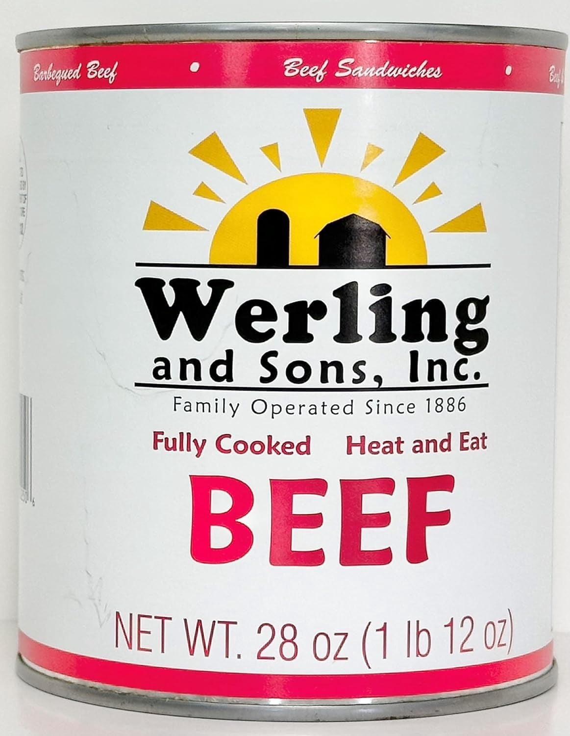 Werling & Sons Canned Meat Variety Pack 28 Oz Fully Cooked & Ready to Eat Includes 2 Hamburger, 2 Chicken and 2 Beef Shelf Stable Emergency Canned Food for Long Term Storage, Camping & Quick Meals