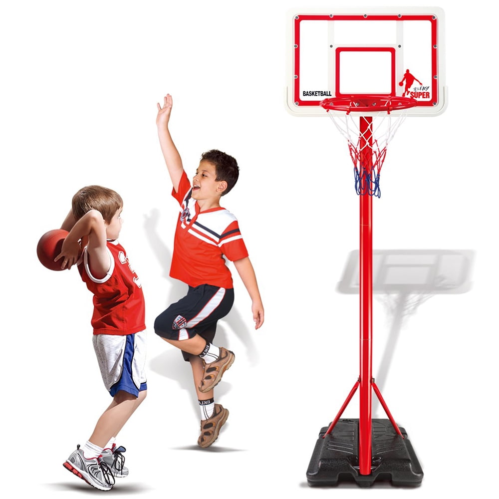 FiGoal Portable Basketball Hoop for Kids Adjustable Height Up to 5 Feet for Indoor Outdoor Basketball Game Mini Basketball Goal Toy with Ball Pump for Baby Kids Boys Girls Outdoor Play Sport for Age 2 3 4 5 Years Old 