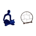 thumbnail image 1 of Escultura de figura de pensador abstracto y soporte de exhibición de madera combinado para oficina, bar, boda, decoración del hogar, organizador, arte, 1 of 8