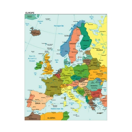 world earth europe continent country map print wall art by juan35mm